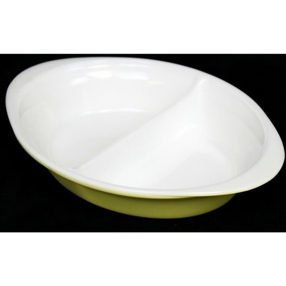 VTG 1950s Yellow Glasbake Divided Dish - Serving Entertaining Pot Luck - Picture 2 of 7